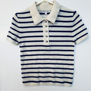 Veronica Beard Striped Cashmere Sweater in Ivory & Navy. New w Tags.  XS.